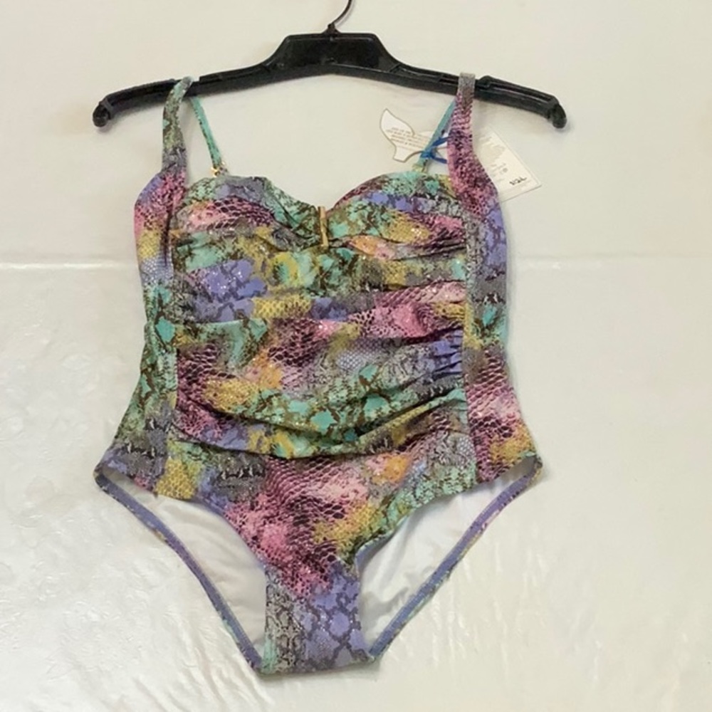 Lisa Blue RAINBOW SERPENT Ruched 1pc - Multi (#22)